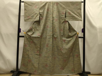 平和屋着物■本場大島紬　枝花文　正絹　逸品　AABK5890sx