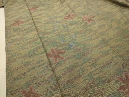 平和屋着物■本場大島紬　枝花文　正絹　逸品　AABK5890sx