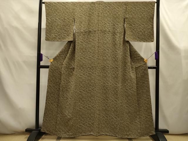 平和屋着物■上質な小紋　飛鳥文　鬼しぼ縮緬　正絹　逸品　AABK5895sx