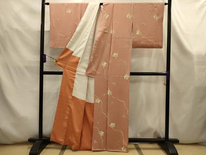 平和屋着物■上質な小紋　亀甲草花文　金彩　正絹　逸品　AABK5896sx