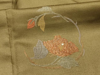 平和屋着物■訪問着　刺繍　流水花文　暈し染め　金彩　正絹　逸品　AABK5898sx