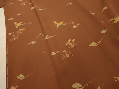 平和屋着物■上質な小紋　鳳凰花文　正絹　逸品　AABK5899sx