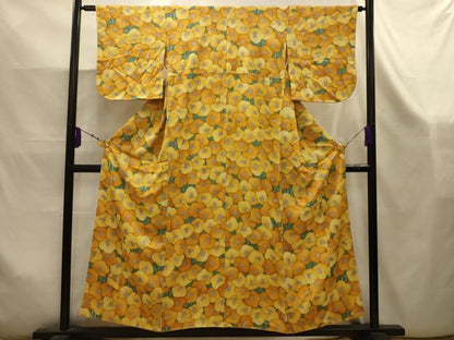 平和屋着物■上質な小紋　枝椿文　正絹　逸品　AABK5913sx