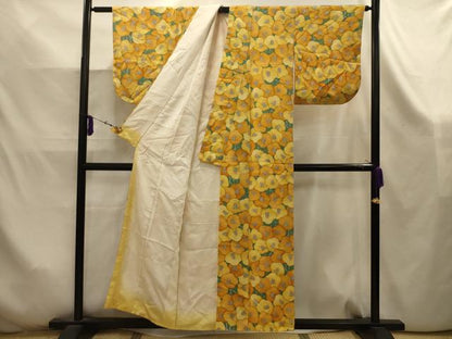 平和屋着物■上質な小紋　枝椿文　正絹　逸品　AABK5913sx