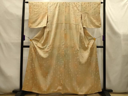 平和屋着物■上質な小紋　枝垂れ花地紋　暈し染め　正絹　逸品　AABK5915sx