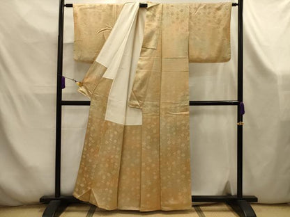平和屋着物■上質な小紋　枝垂れ花地紋　暈し染め　正絹　逸品　AABK5915sx
