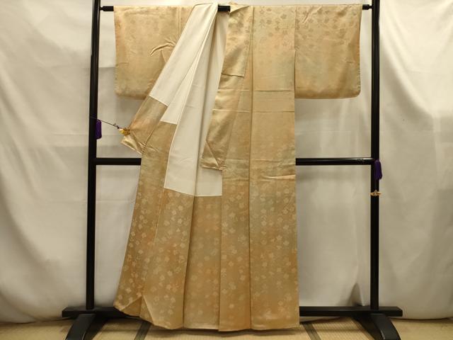 平和屋着物■上質な小紋　枝垂れ花地紋　暈し染め　正絹　逸品　AABK5915sx