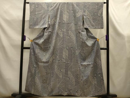 平和屋着物■上質な小紋　松竹梅扇面花文　正絹　逸品　AABK5918sx