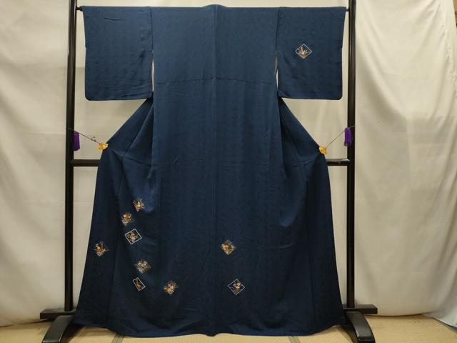 平和屋着物■訪問着　刺繍　花菱文　金彩　正絹　逸品　AABK5921sx