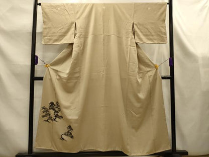 平和屋着物■豪華色留袖　手描き　松文　正絹　逸品　AABK5922sx