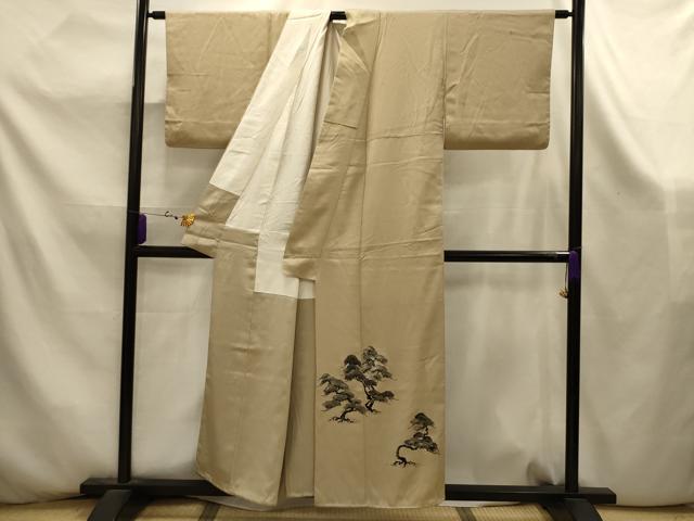 平和屋着物■豪華色留袖　手描き　松文　正絹　逸品　AABK5922sx