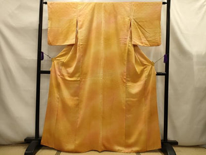 平和屋着物■上質な小紋　青海波地紋　暈し染め　正絹　逸品　AABK5923sx