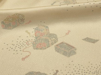 平和屋着物■上質な小紋　花文箱文　正絹　逸品　AABK5924sx