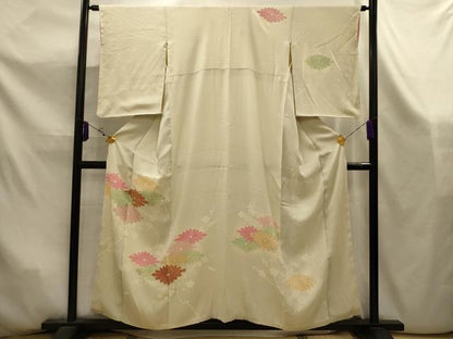 平和屋着物■訪問着　駒刺繍　枝花文　暈し染め　金彩　正絹　逸品　AABK5925sx