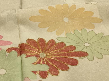 平和屋着物■訪問着　駒刺繍　枝花文　暈し染め　金彩　正絹　逸品　AABK5925sx