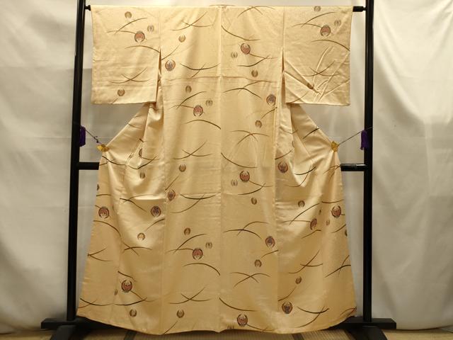 平和屋着物■上質な小紋　鶴の丸　正絹　逸品　AABK5928sx