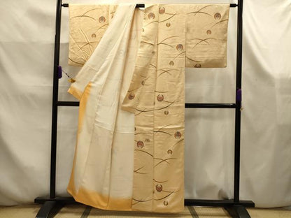 平和屋着物■上質な小紋　鶴の丸　正絹　逸品　AABK5928sx