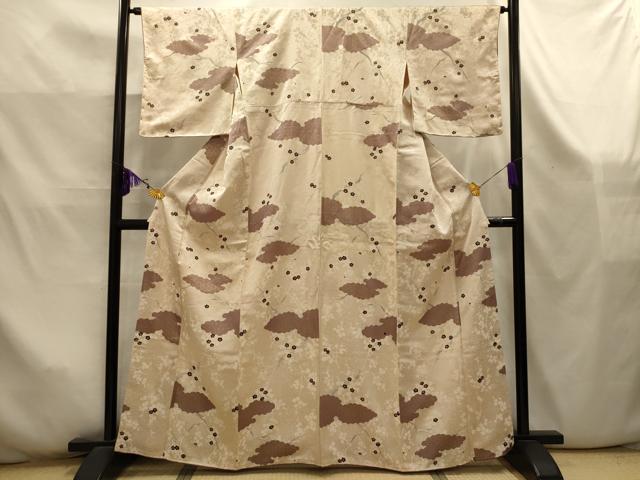 平和屋着物■上質な小紋　雲取り吉祥枝梅文　金彩　正絹　逸品　AABK5929sx