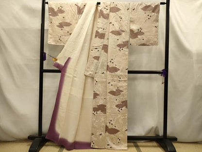 平和屋着物■上質な小紋　雲取り吉祥枝梅文　金彩　正絹　逸品　AABK5929sx