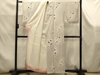 平和屋着物■上質な小紋　草花文　暈し染め　正絹　逸品　AABK5930sx