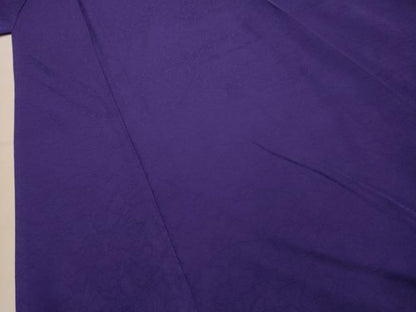 平和屋着物■上質な色無地　幾何学地紋　深紫色　正絹　逸品　AABK5937sx