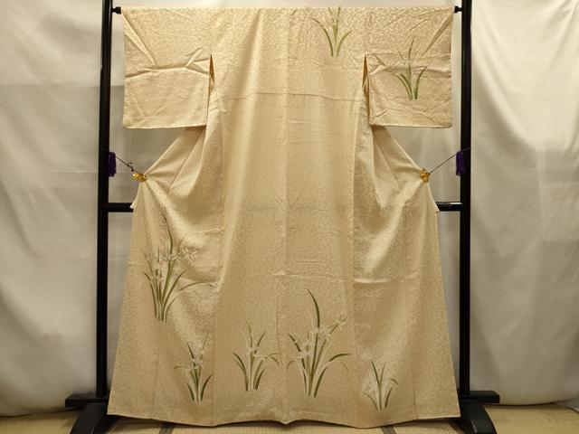 平和屋着物■訪問着　駒刺繍　草花文　金彩　正絹　逸品　AABK5939sx