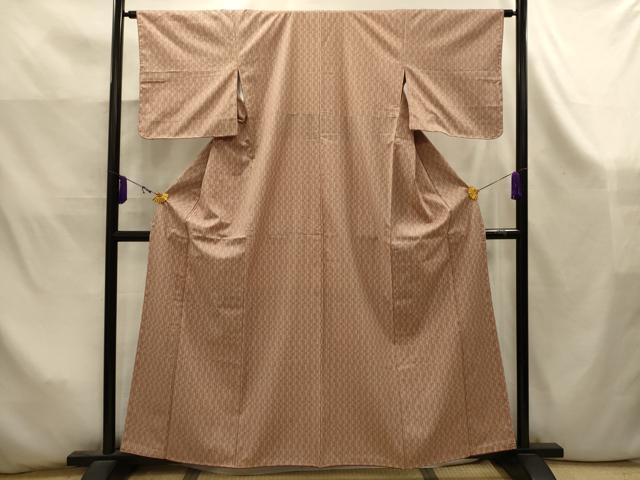 平和屋着物■上質な小紋　紬地　竹　正絹　逸品　AABK5941sx