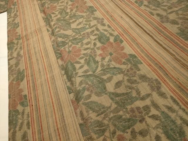 平和屋着物■上質な紬　草花間道　正絹　逸品　AABK5943sx
