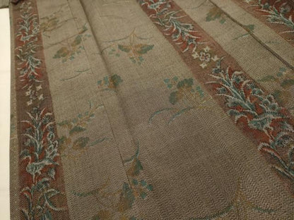 平和屋着物■本場大島紬　草花間道　正絹　逸品　AABK5945sx