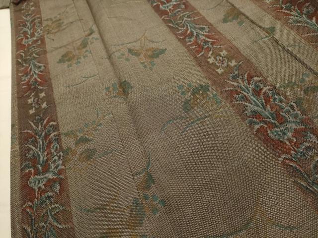 平和屋着物■本場大島紬　草花間道　正絹　逸品　AABK5945sx