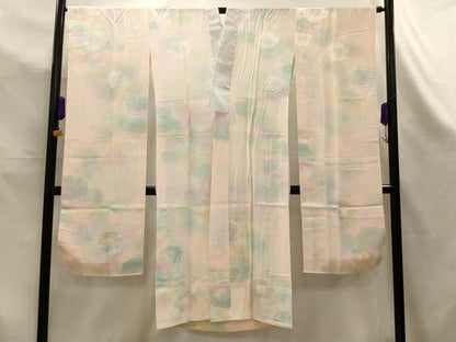 平和屋着物■振袖用長襦袢　無双仕立て　草花文　暈し染め　正絹　逸品　AABK5950sx
