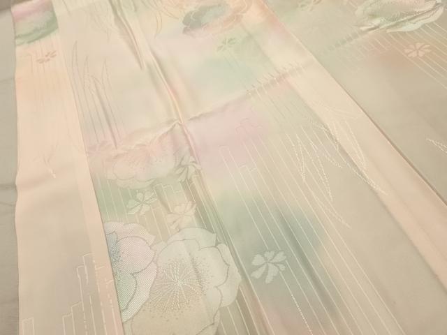 平和屋着物■振袖用長襦袢　無双仕立て　草花文　暈し染め　正絹　逸品　AABK5950sx