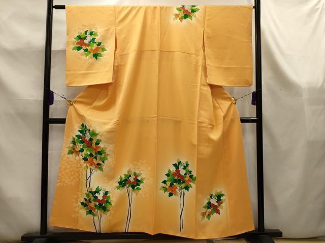 平和屋着物■訪問着　枝花文　暈し染め　金彩　正絹　逸品　AABK5951sx