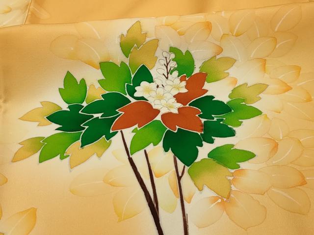 平和屋着物■訪問着　枝花文　暈し染め　金彩　正絹　逸品　AABK5951sx