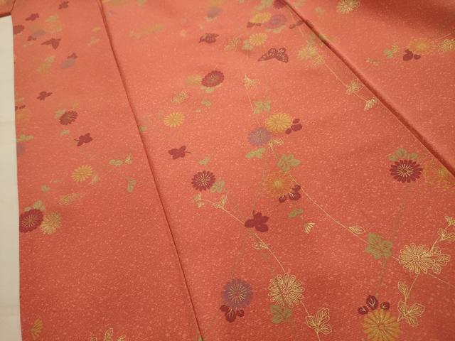平和屋着物■上質な小紋　花蝶文　金彩　正絹　逸品　AABK5953sx