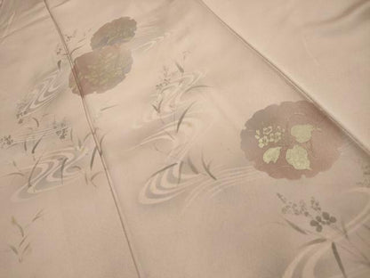 平和屋着物■訪問着　流水雪輪花文　暈し染め　金彩　正絹　逸品　AABK5954sx