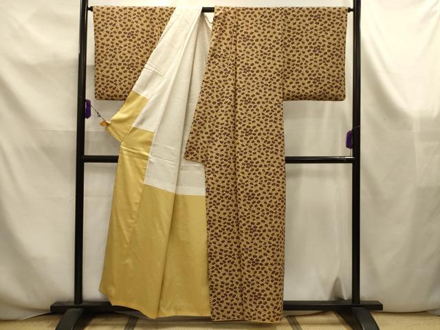 平和屋着物■上質な小紋　花唐草文　正絹　逸品　AABK5956sx