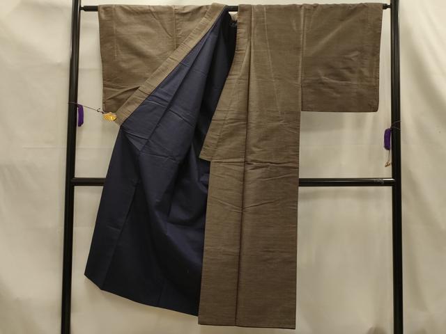 平和屋着物■男性　紬　アンサンブル　亀甲絣　正絹　逸品　AABK5961sx