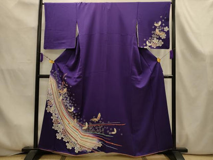 平和屋着物■訪問着　花蝶文　金銀彩　正絹　逸品　AABK5963sx