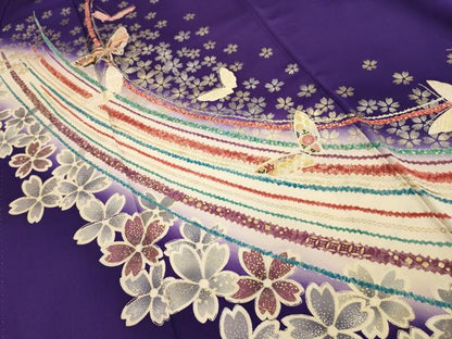 平和屋着物■訪問着　花蝶文　金銀彩　正絹　逸品　AABK5963sx