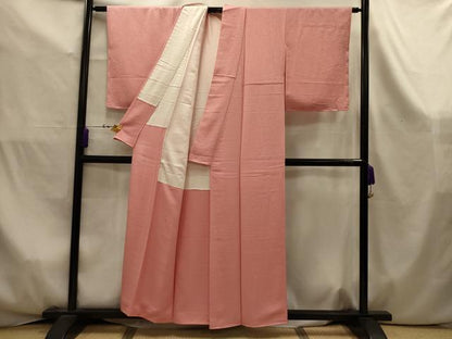 平和屋着物■上質な色無地　幾何学地紋　ときがら茶色　正絹　逸品　AABK5966sx