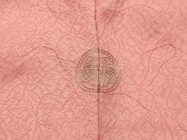 平和屋着物■上質な色無地　幾何学地紋　ときがら茶色　正絹　逸品　AABK5966sx
