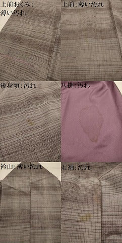平和屋着物■上質な紬　横段文　眼鏡織　正絹　逸品　AABK5971sx