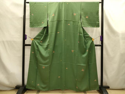 平和屋着物■上質な小紋　隠れ笠花文　金彩　正絹　逸品　AABK5973sx