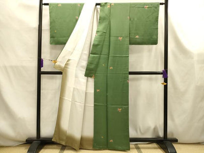 平和屋着物■上質な小紋　隠れ笠花文　金彩　正絹　逸品　AABK5973sx