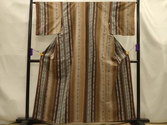 平和屋着物■上質な紬　花間道　正絹　逸品　AABK5976sx