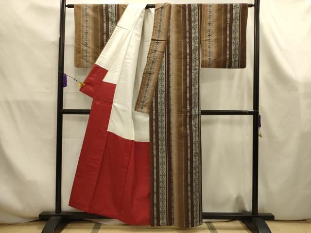 平和屋着物■上質な紬　花間道　正絹　逸品　AABK5976sx