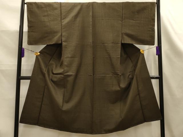 平和屋着物■男性　紬　格子　正絹　逸品　AABK5977sx