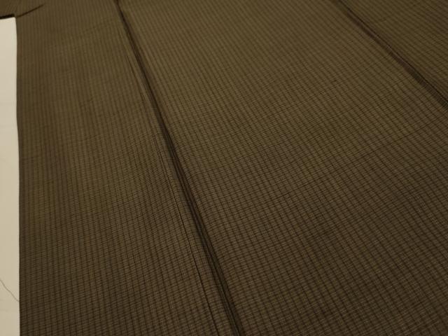 平和屋着物■男性　紬　格子　正絹　逸品　AABK5977sx