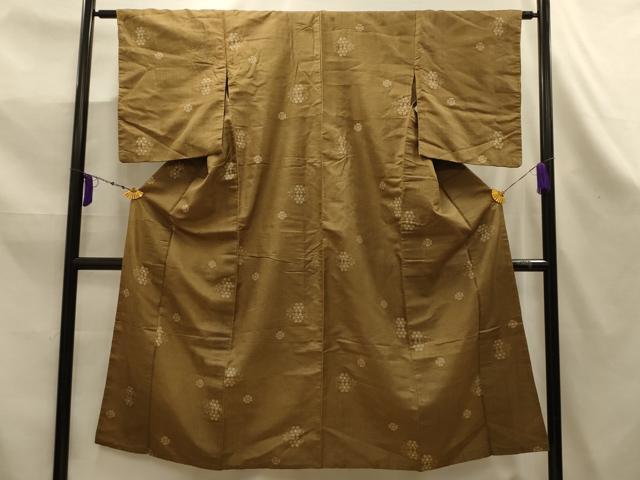 平和屋着物■上質な紬　花丸文　正絹　逸品　AABK5985sx